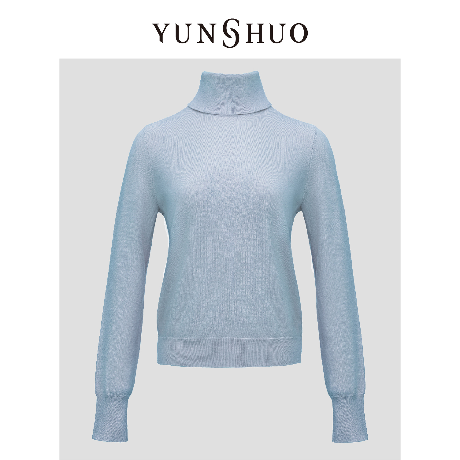 YUNSHUO允硕秋冬时尚百搭新品立领女简约气质修身套头上衣739521