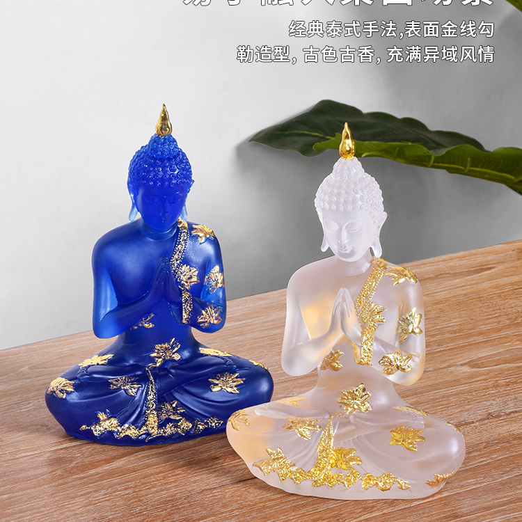 华仔推荐高档创意玄关摆件陶瓷装饰摆设坐佛水晶大气广州塔酒柜