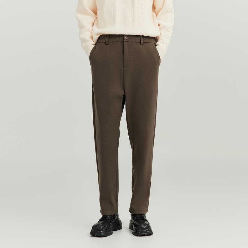 DL高级感细纹定织休闲裤男秋冬季西裤直筒锥形裤子F341527