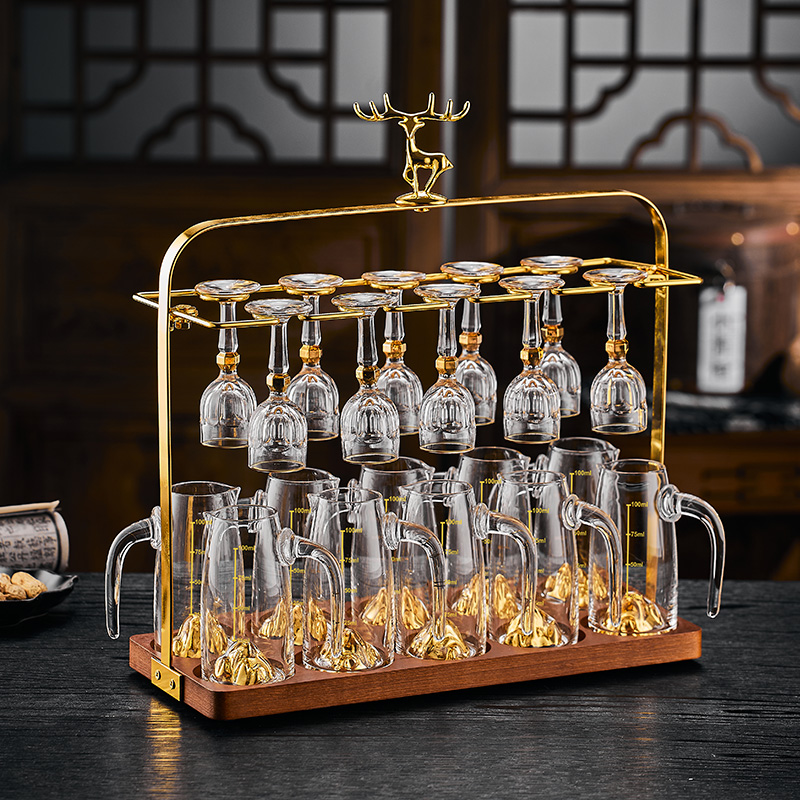 白酒杯套装家用轻奢高档烈酒杯一口杯高颜值高脚杯分酒器酒具酒壶