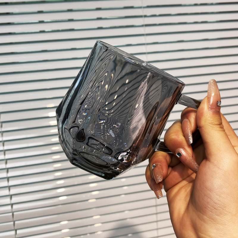 高颜值玻璃待客茶杯套装家用客厅ins风喝水杯子沥水架沥水盘单个