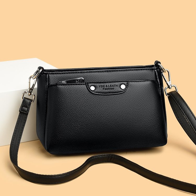 真皮质感女包包2024新款时尚多层妈妈包软皮女士三层单肩斜挎小包