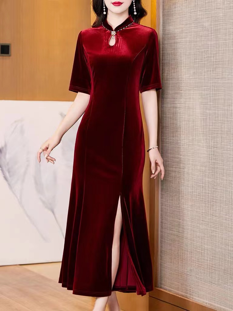 复古中式优雅秋冬喜妈妈装