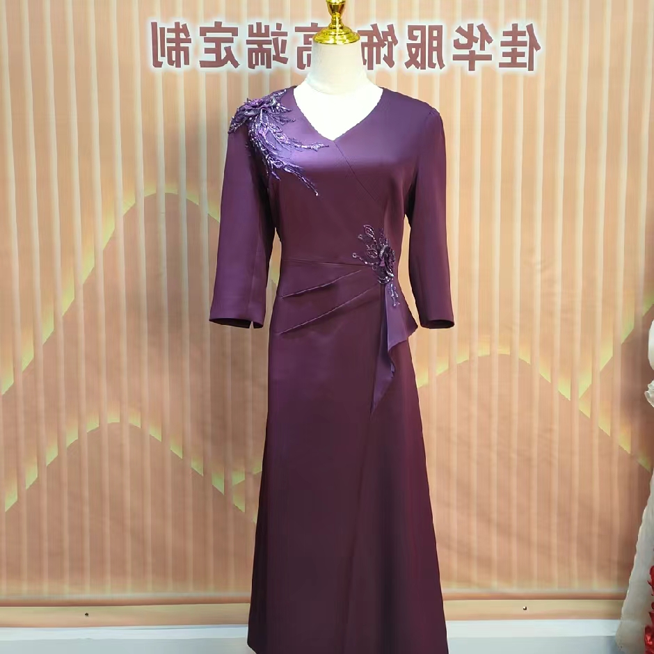 高端定制喜妈妈气质时尚优雅连衣裙