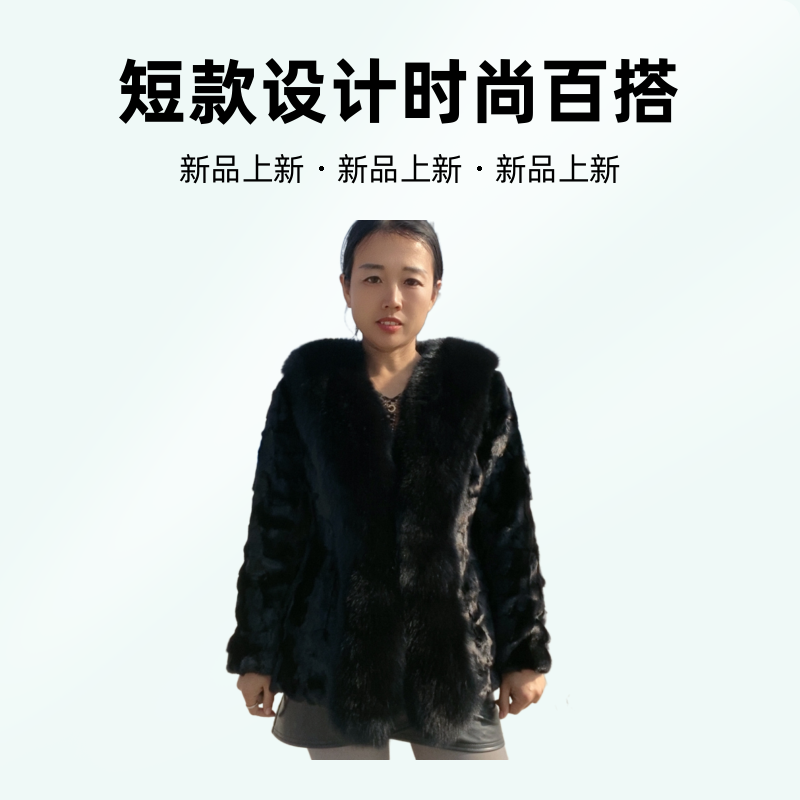 水貂毛女装短款保暖外套65衣长无袖毛