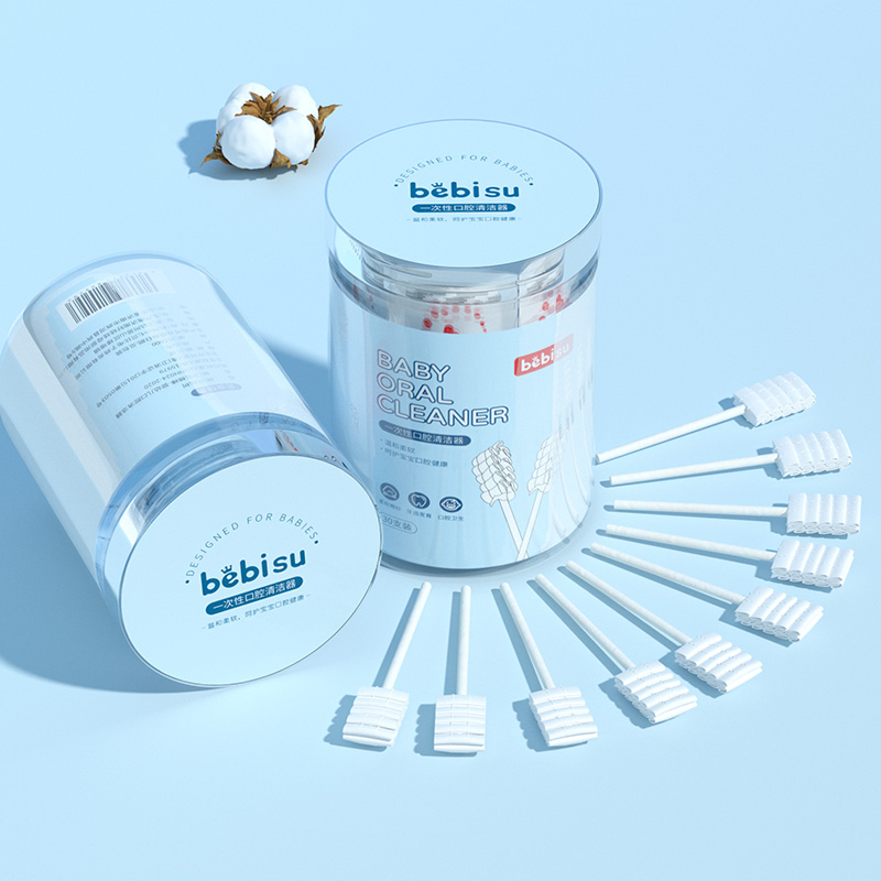 婴幼儿口腔清洁器新生儿洗舌苔乳牙棉棒一次性纱布软毛牙刷0-1岁