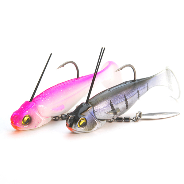 日本RAID同款紧凑软鱼钓组T尾路亚软饵亮片铅头钩LIBERO套装5g7g