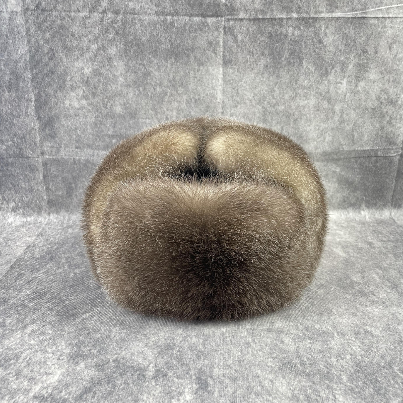 新款男士冬季保暖雷锋帽中老年貂皮复古防风护耳户外骑行棉帽子