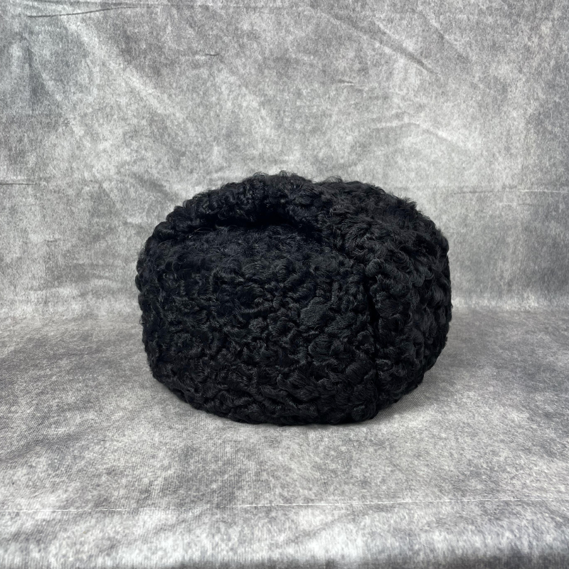 新款男士真皮冬季雷锋帽羔羊皮毛一体保暖加厚护耳骑行波斯羔