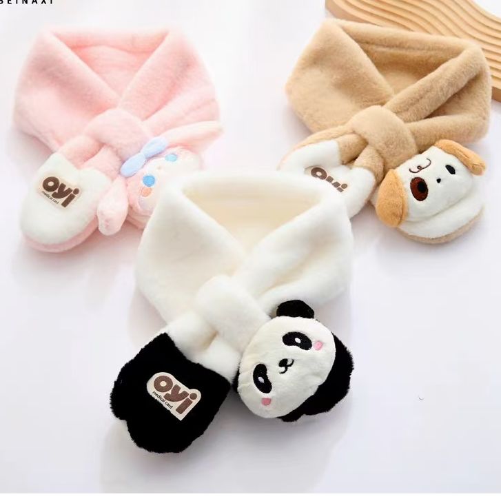 24-50可爱卡通毛绒围巾