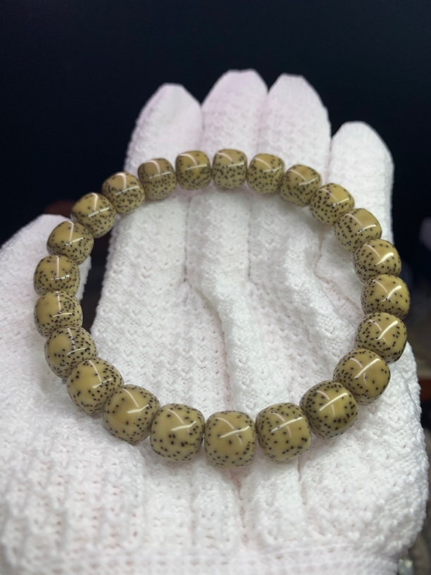 星月菩提  10×9石玉双留白小细星