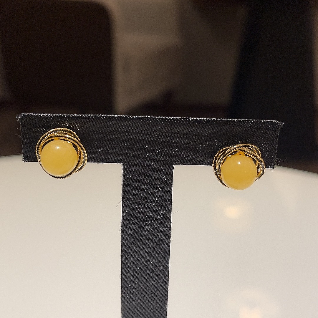 925银耳饰 精品银镶新款蜜虫昔耳钉