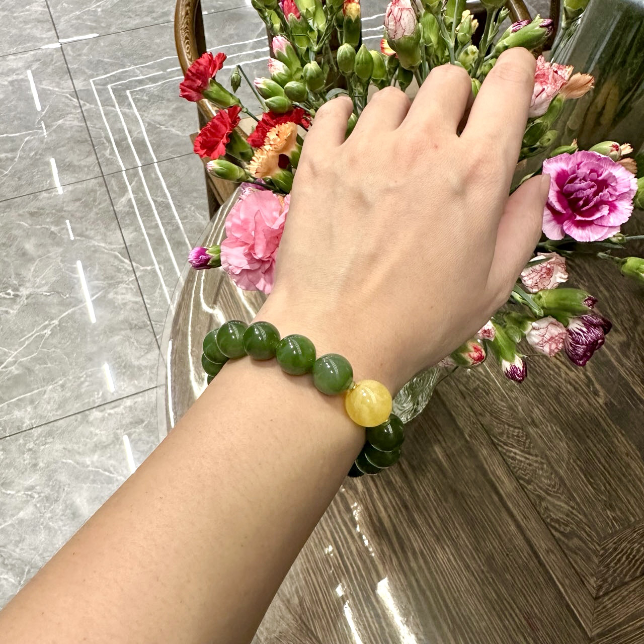 非金属手链 精品国风美玉11-12mm貔貅男女同款手链（多样性发货）