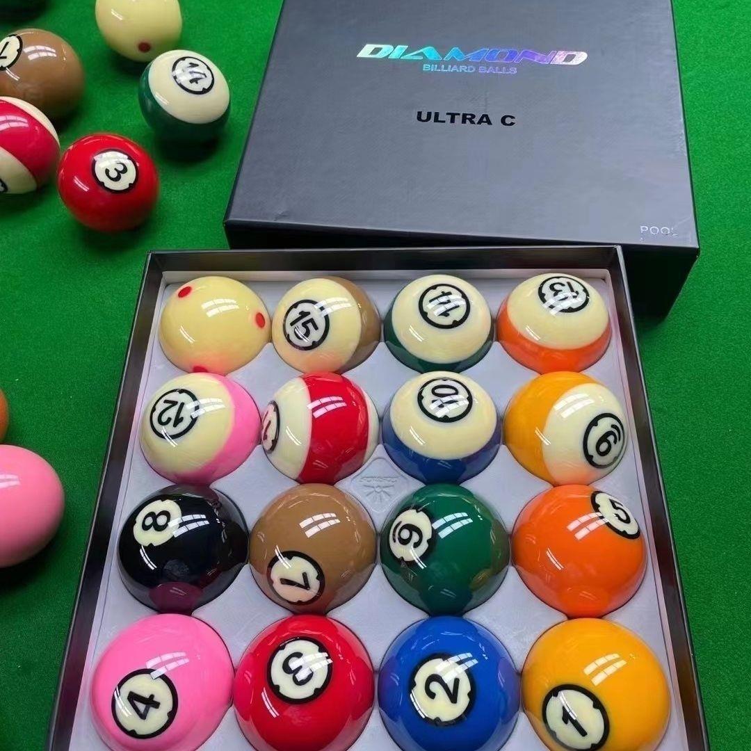 韩国进口黑金刚球,中式黑八斯洛克台球,台球配件,TV树脂水晶球