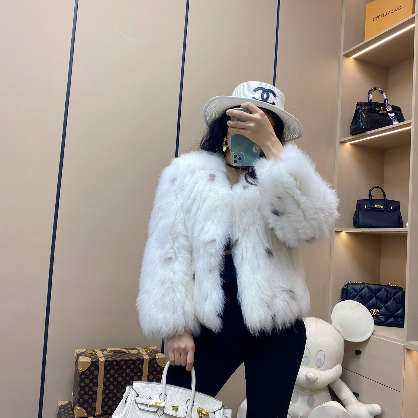 薇薇安原创 狐狸毛皮草外套冬季女装新品-vivian23-026瑶瑶