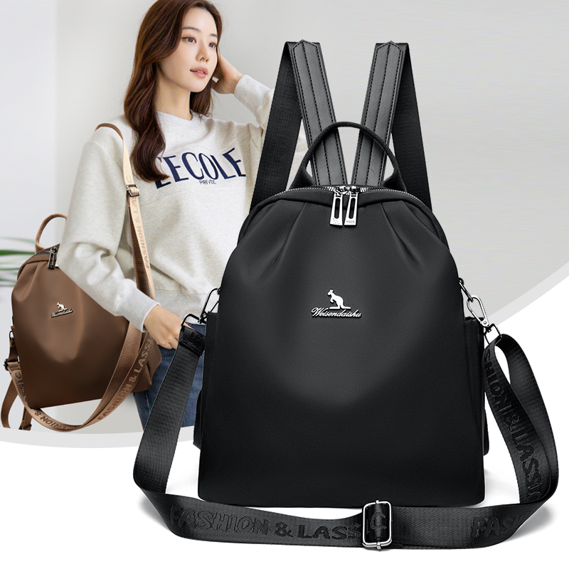 威森袋鼠正品女士双肩包多功能旅游轻便学生背包时尚休闲大容量