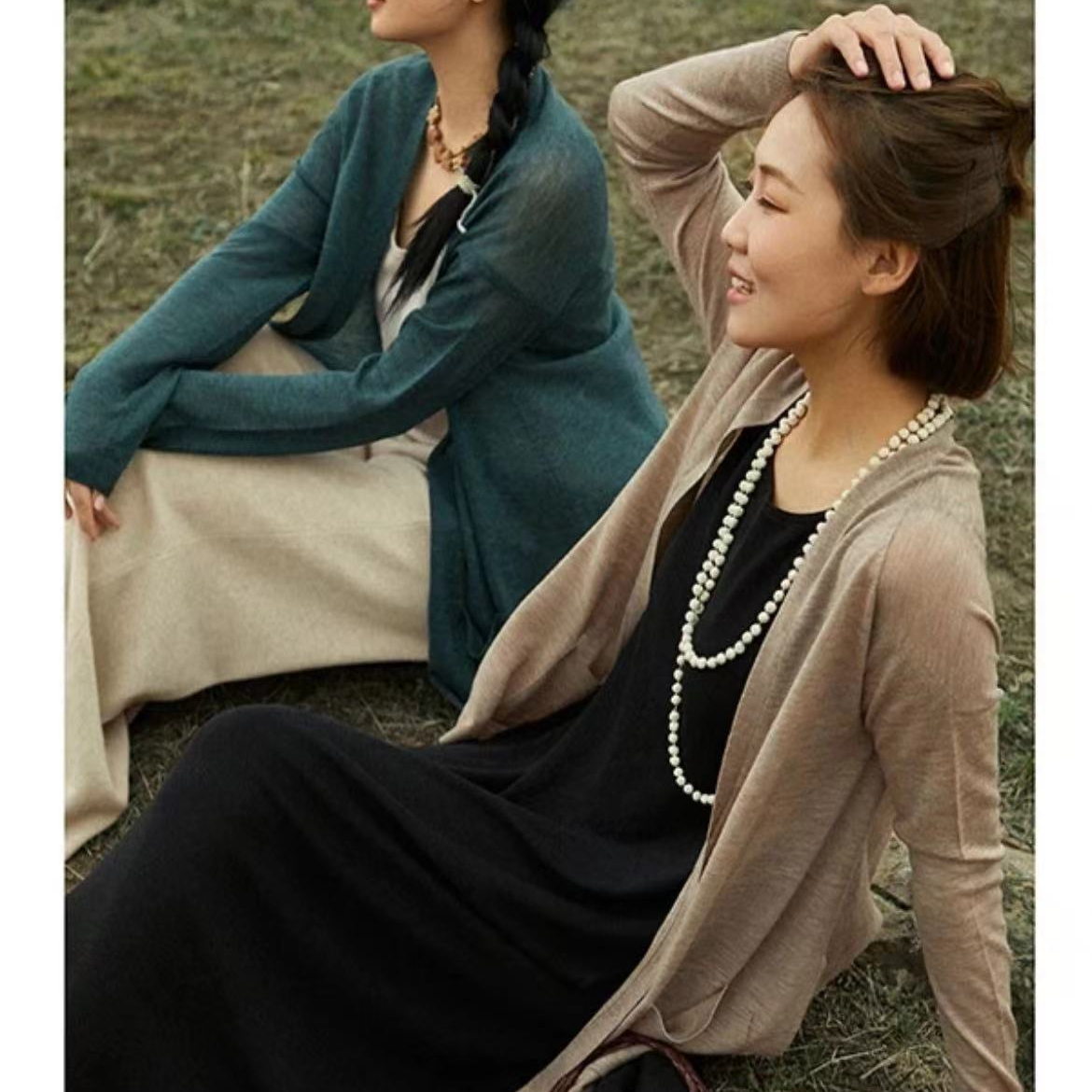 【幻-超经典】康赛妮60/2桑蚕丝羊绒精纺防晒针织衫女春夏 空调披肩