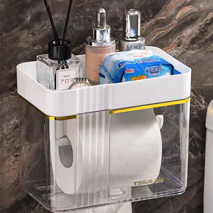 卫生间纸巾盒厕纸置物架厕所纸盒家用免打孔创意防水抽纸盒卷纸筒