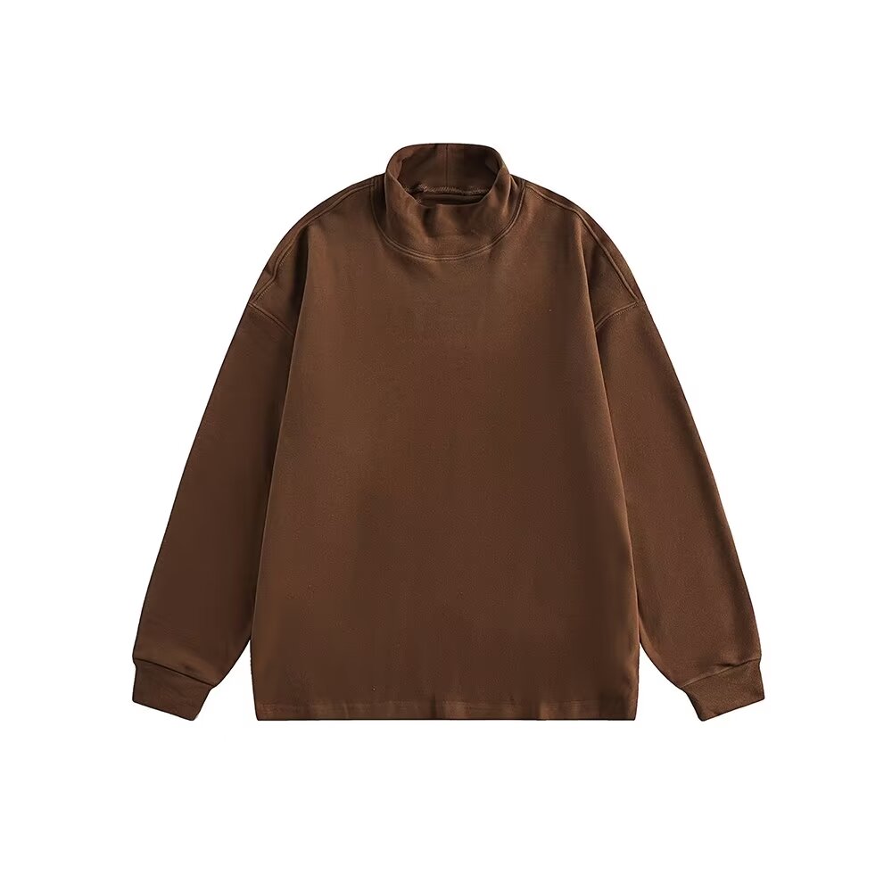 秋款打底基础款男士卫衣长袖百搭户外宽松纯色圆领时尚休闲半高领