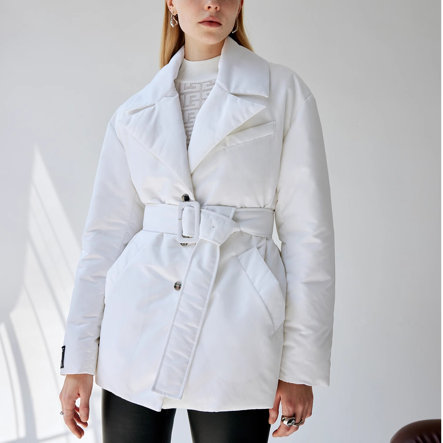 Z老板 西装领直筒外套保暖防风服女秋冬短款外套