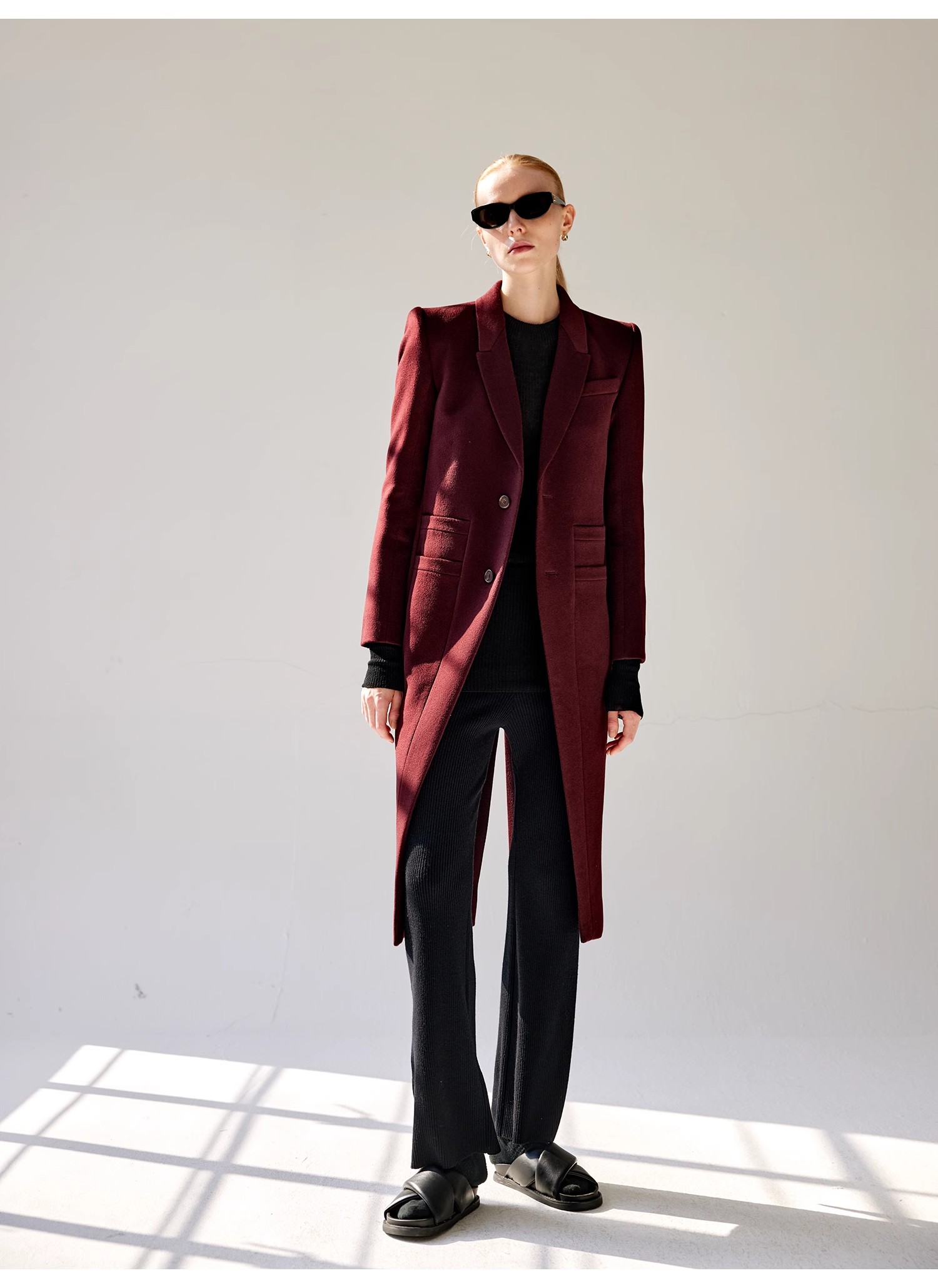  Z老板 塔希多西装式呢大衣燕尾大衣女秋冬毛呢外套中长款