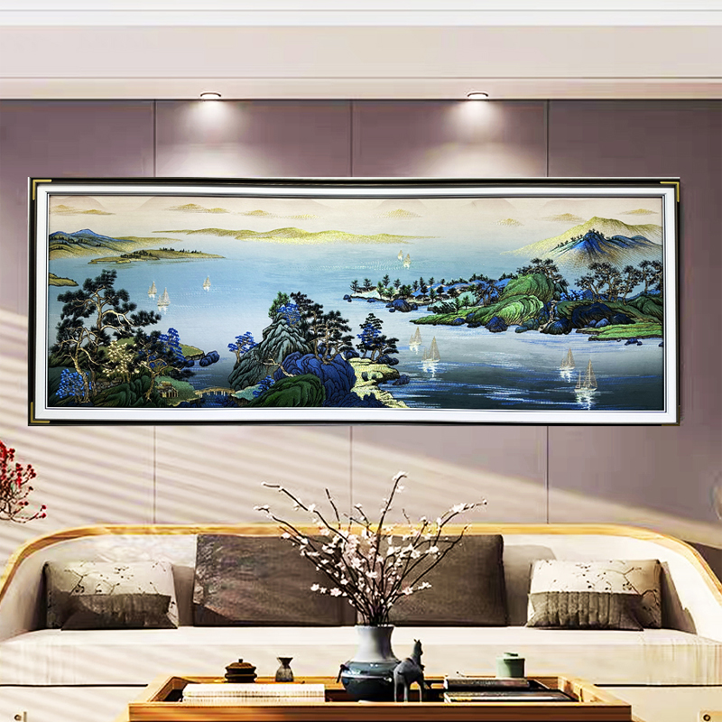 织锦绣cxc010客厅沙发背景墙装饰画高档新中式织锦绣80220