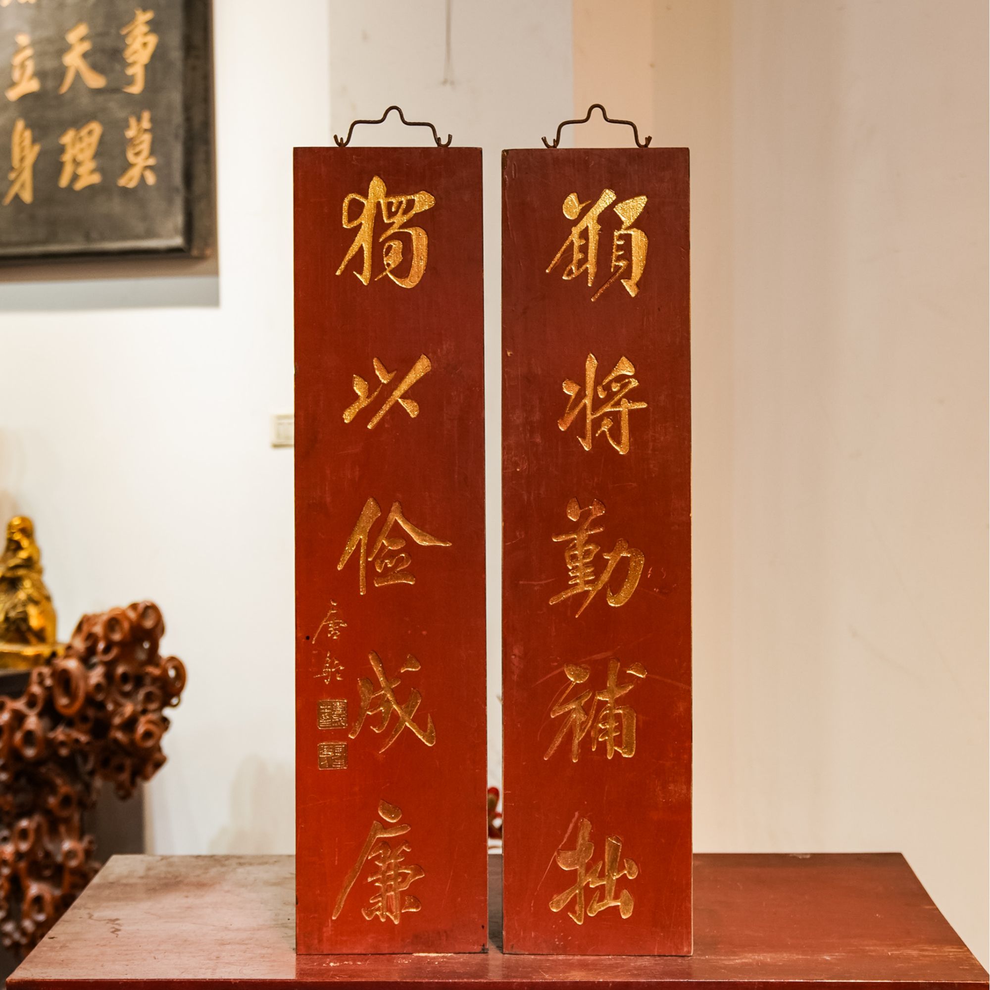 实木牌匾定做木牌定制刻字祠堂对联匾额制作中独以