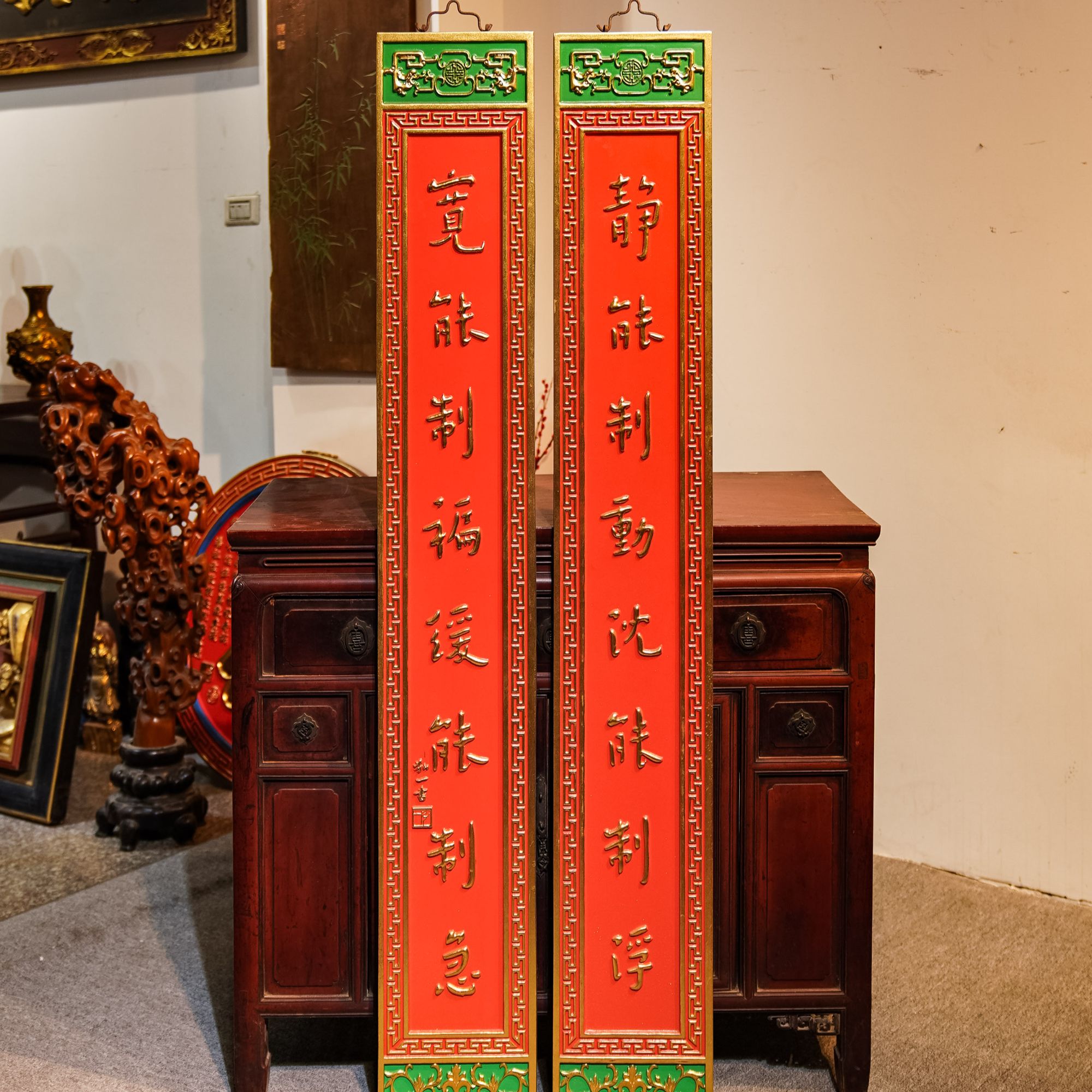 新款木质匾额木匾牌匾定做仿古刻字对联木制招牌定制门头静能制动