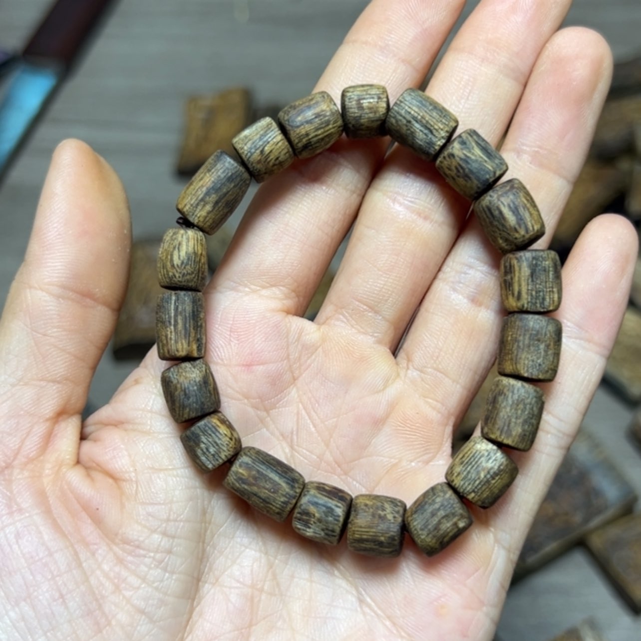 【闪购商品】沉香手串桶珠单圈糖结8.7克
