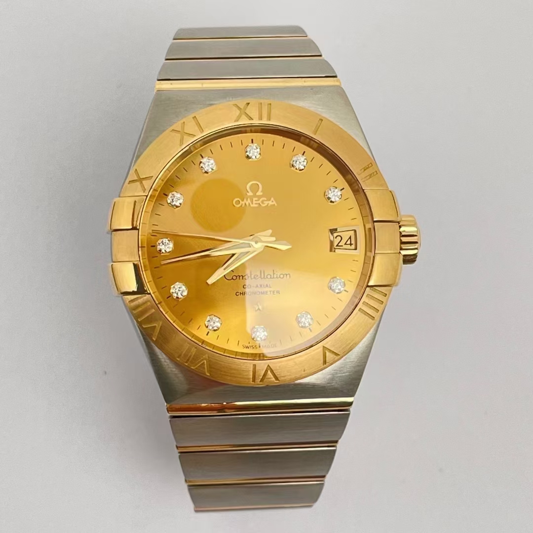 95新 Omega/欧米茄 星座/单表/38mm/18K黄金/123.20.38.21.58.001
