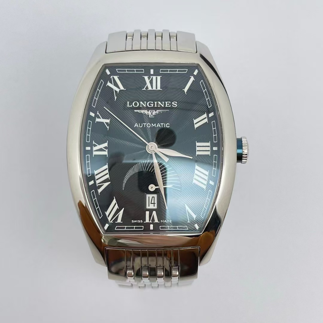 95新 Longines/浪琴 浪琴经典酒桶带动储男士l2.672.4黑色单表