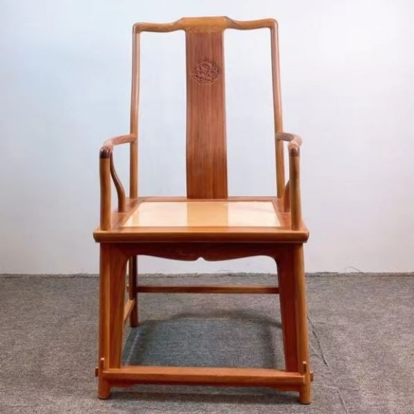 恒达素朴居缅甸花梨（大果紫檀）精品南官帽椅（藤面）