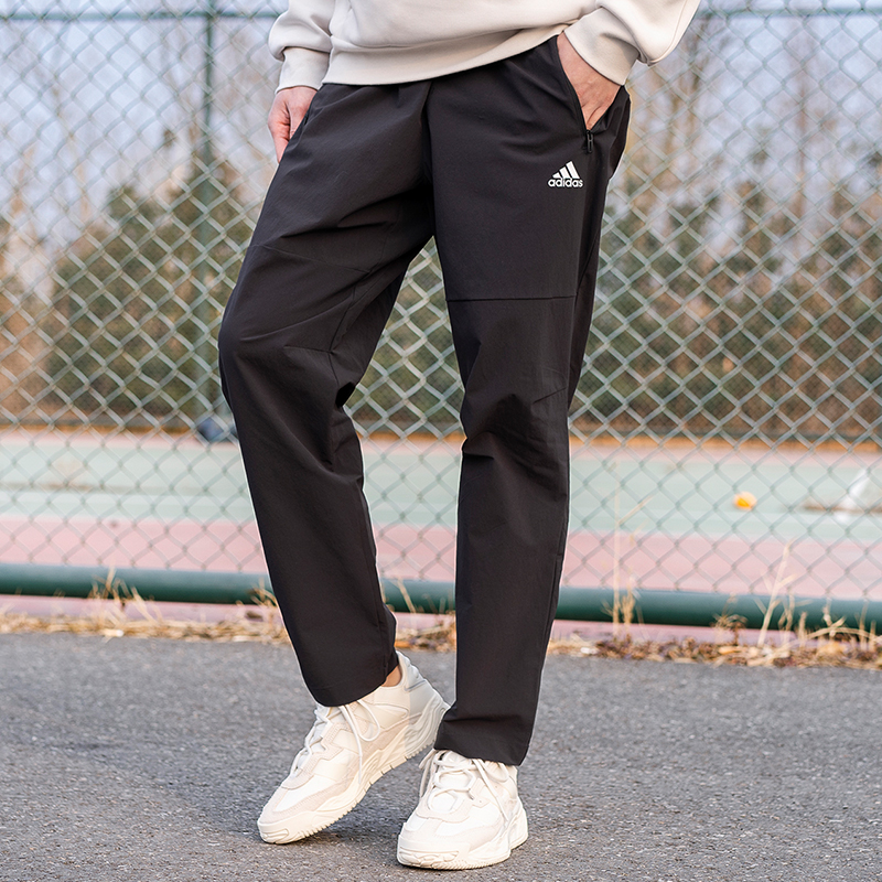 阿迪达斯裤子男宽松训练直筒裤休闲跑步运动长裤HE9908
