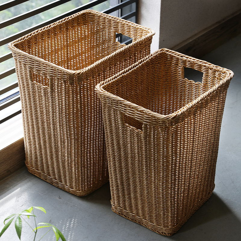 北欧脏衣服收纳筐仿藤编店民宿浴巾筐洗衣篮衣物换洗脏衣篓神器