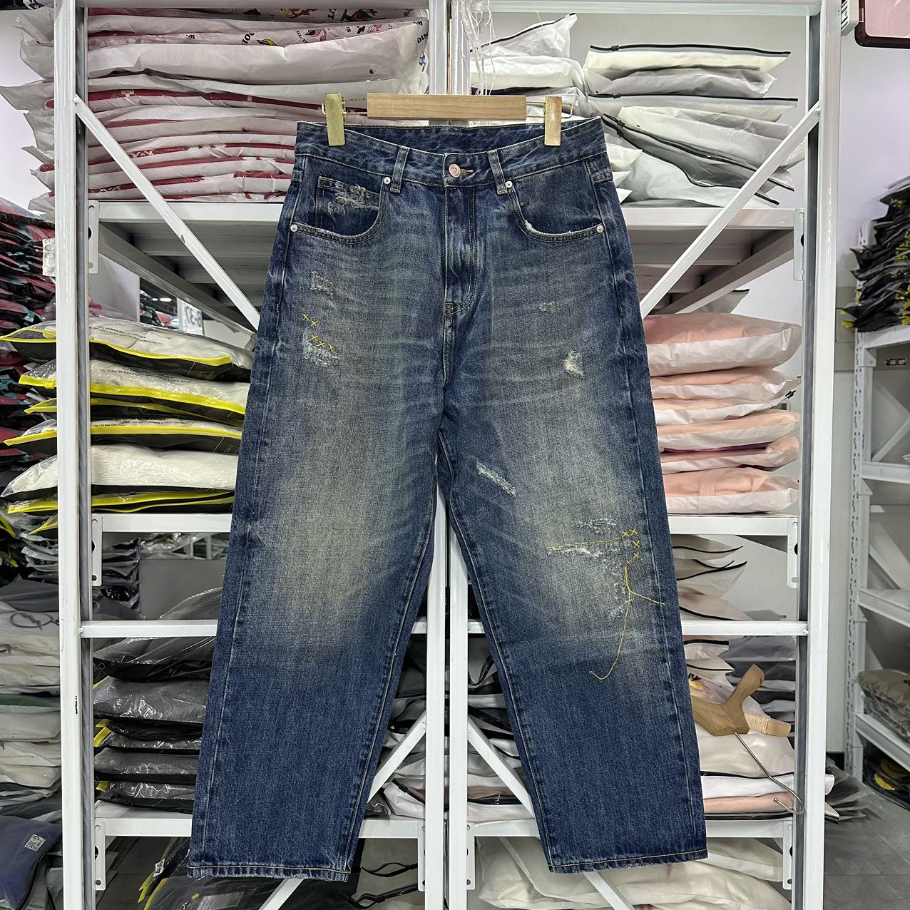 （单件）闪电牛仔长裤