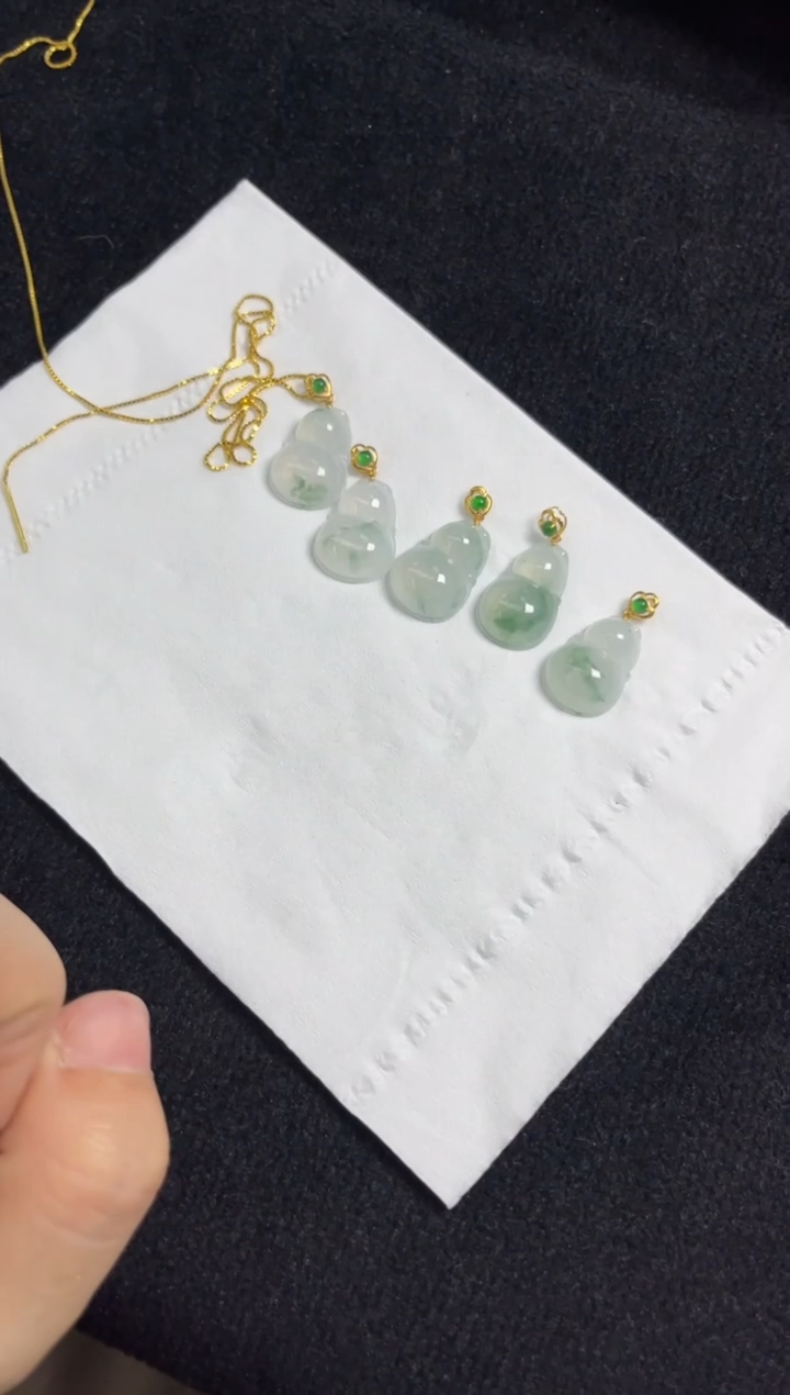 【闪购商品】翡翠小葫芦18K金镶嵌/多样性发一件