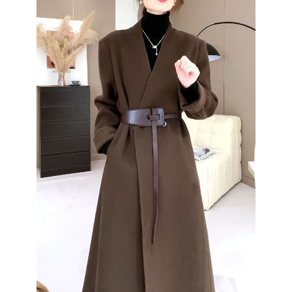 送腰带!美拉德法式时尚轻奢外套2023冬季新款防风抗寒保暖大衣潮