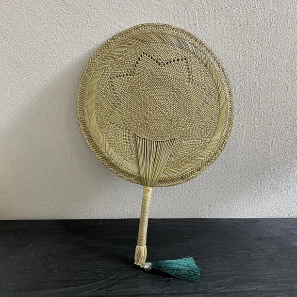 LULU【手工编织蒲扇】天然草编中国风古典手摇纳凉驱蚊流苏老式扇子