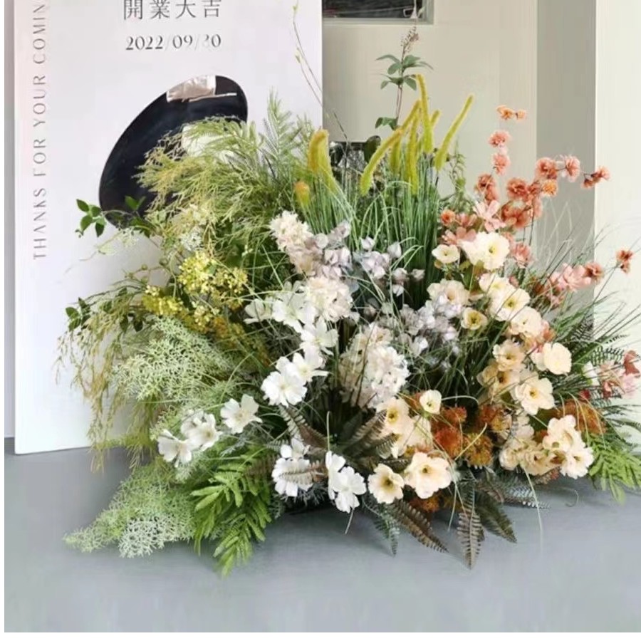 仿真绿植造景植物软装橱窗装饰布置假花仿生草丛芦苇户外花艺场景