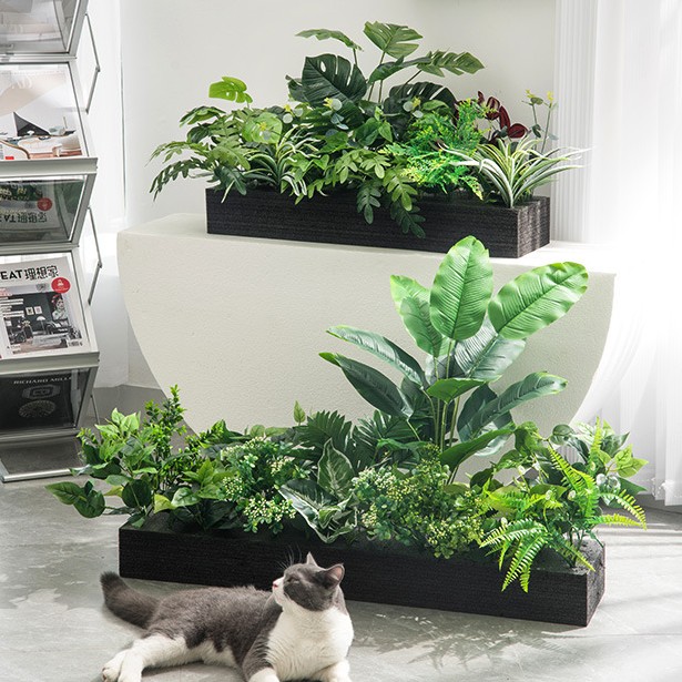 仿真绿植造景组合假花仿真花摆设假植物装饰室外花箱仿生绿植造景