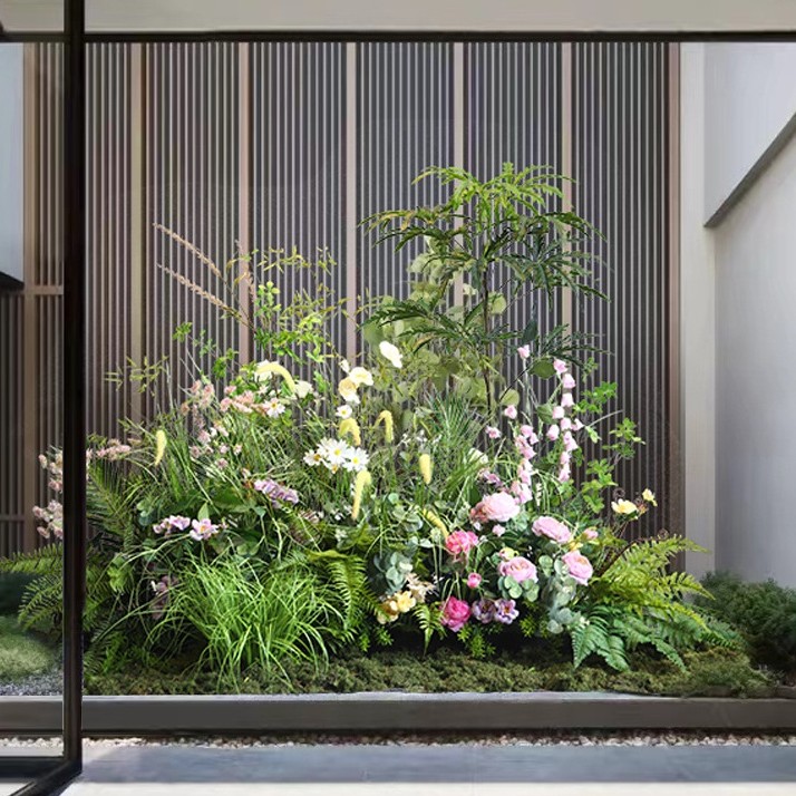仿真花草装饰大型植物软装造景庭院酒店餐厅角落园景绿植芦苇草堆