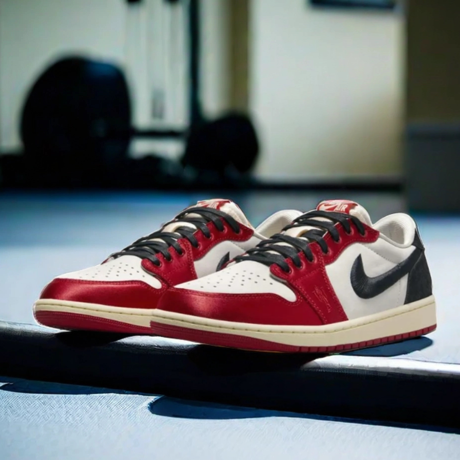 Trophy Room x Air Jordan 1 Low OG黑白红联名篮球鞋低帮