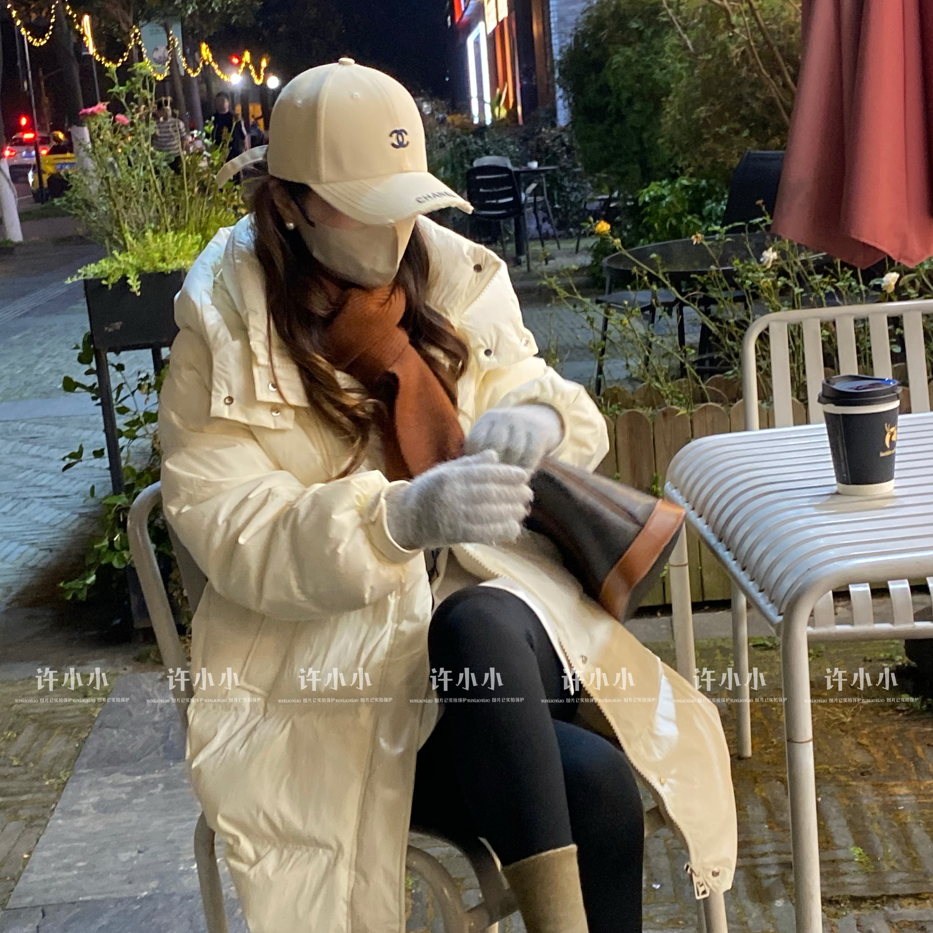 许小小冬季时尚韩版长款百搭白鸭绒保暖羽绒服 826