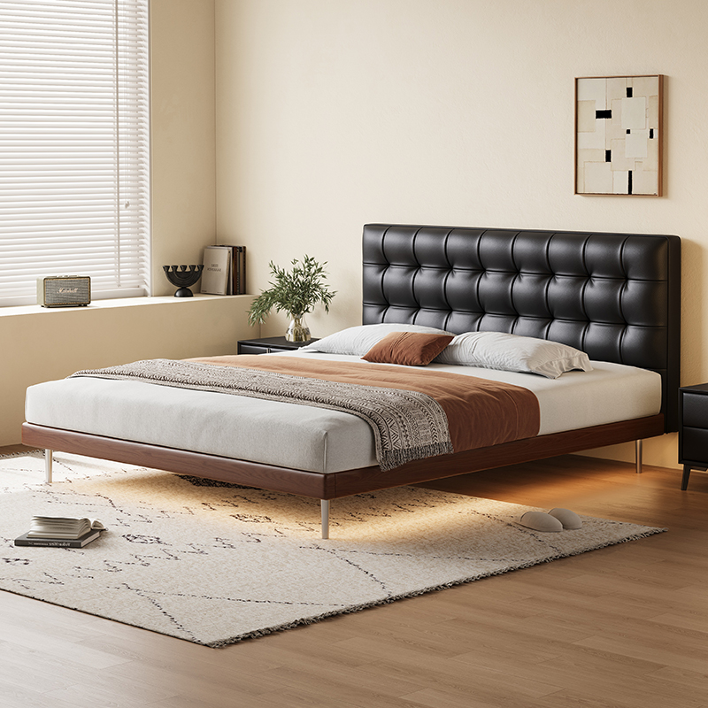 bf华夫格悬浮床儿童高颜值家具床1.8米x2米主卧大床实木床双人F12