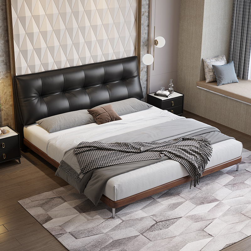 bf泡芙床悬浮床儿童高颜值家具床1.8米x2米主卧大床实木床双人F18