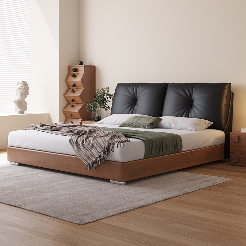 bf酒窝床高箱床儿童高颜值家具床1.8米x2米主卧大床实木床双人G08