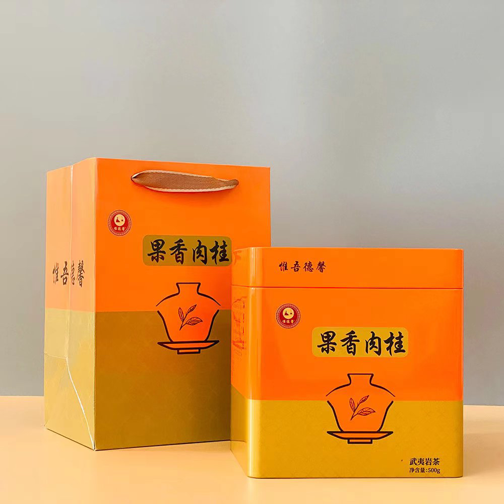 果香肉桂大红袍武夷岩茶乌龙茶浓香型茶叶罐装礼袋