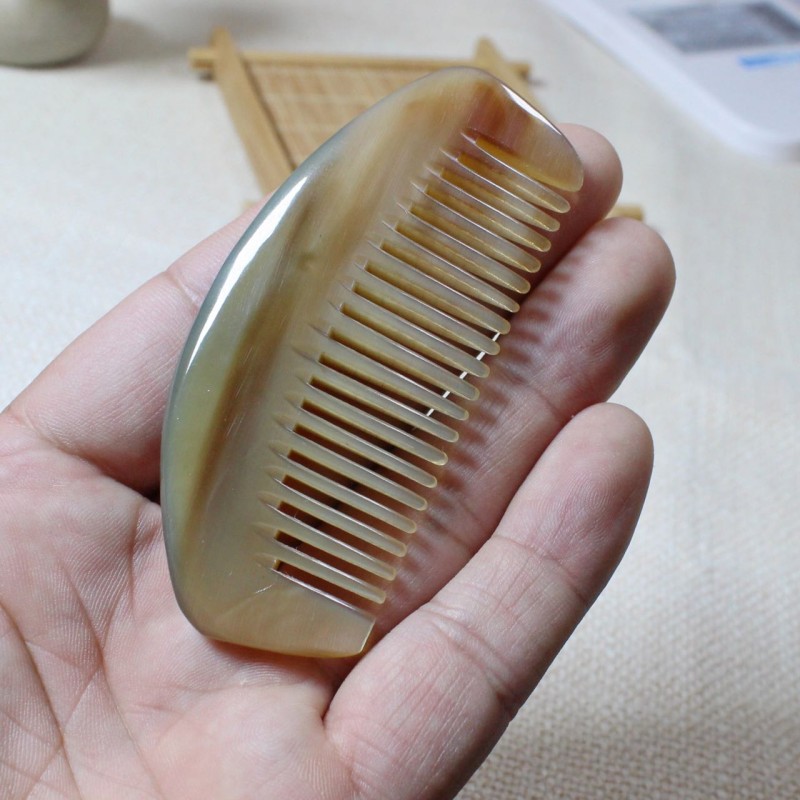 牛角梳牦牛角梳子小半圆款