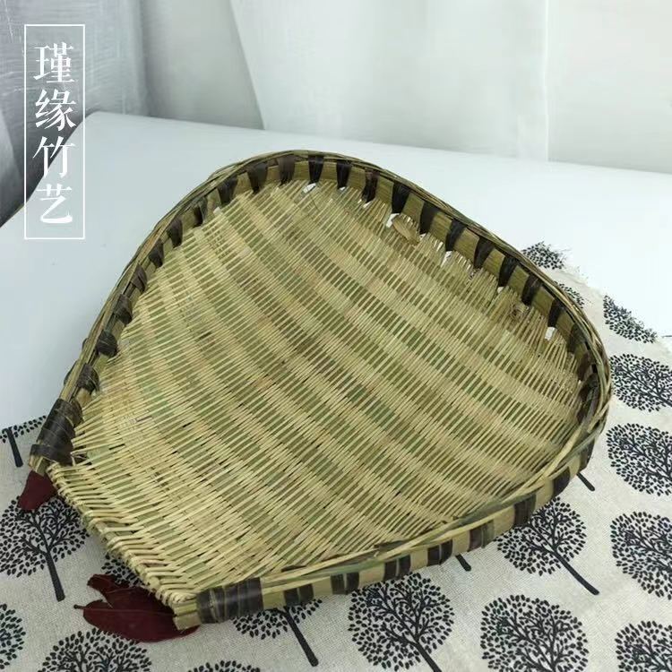 纯手工竹筲箕竹簸箕洗菜盛菜篮子竹篮子竹筐装圆形竹编簸箕