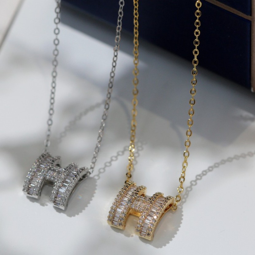 铜合金项链 耳环项链戒指耳钉手链镶锆石字母锁骨链达人简约小众